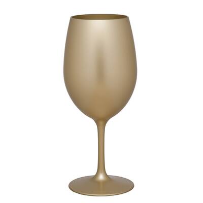 LeadingWare Designer Metallic Acrylic Wine Glasses Set of 4 (20oz), Premium Quality Unbreakable Stemmed Acrylic Wine Glasses