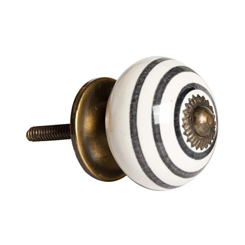 HomeRoots 1.5" X 1.5" X 1.5" Ceramic Metal Multicolor 12 Pack Knob - 1.50 in. x 1.50 in. x 1.50 in.