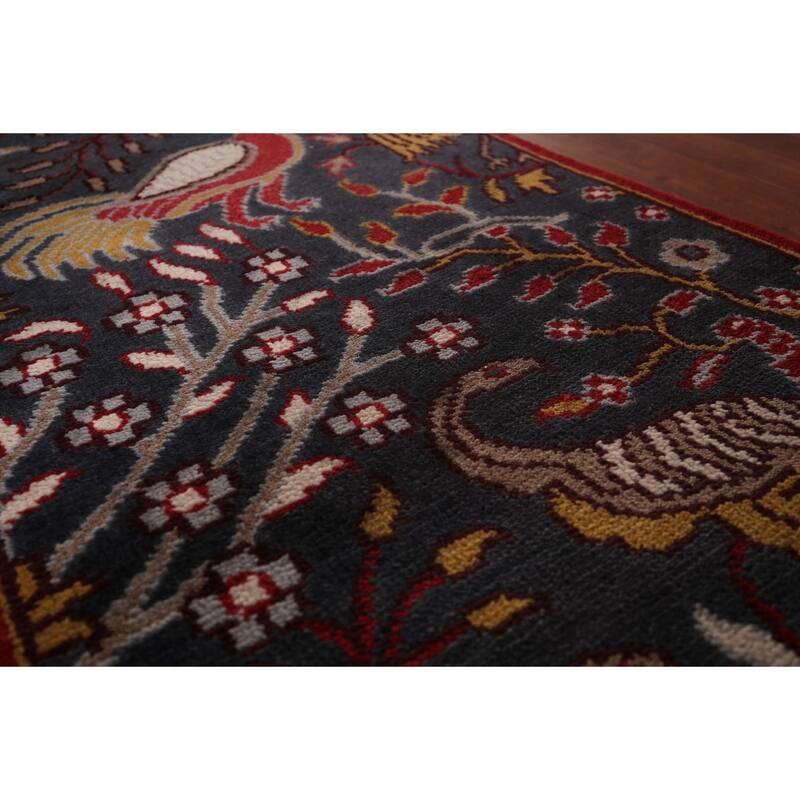 Animals Pictorial Ziegler Indian Runner Rug Handmade Wool Carpet - 2'5"x 7'11"
