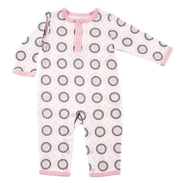 slide 1 of 1, Yoga Sprout Baby Girl Cotton Coveralls 1pk, Ornamental 0 - 3 Months - Pink