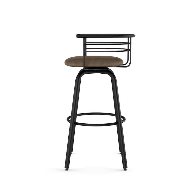 Amisco Turbo Swivel Bar Stool with Distressed Wood Seat