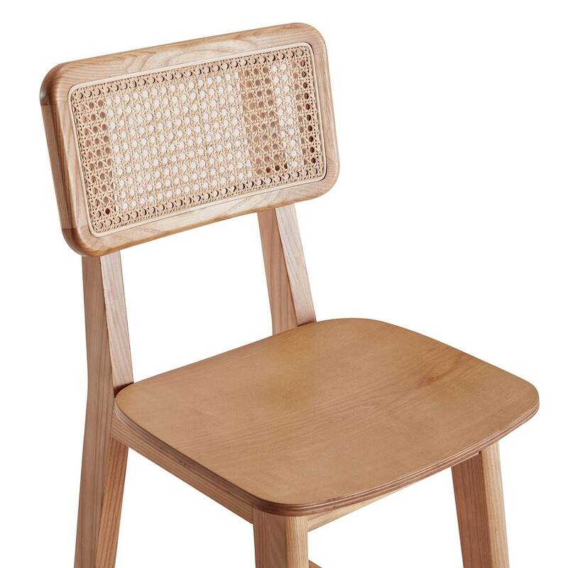 Manhattan Comfort Versailles Counter Stool in Black and Natural Cane