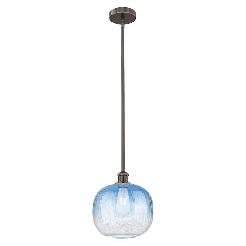 Innovations Lighting Endless Possibilities Edison - Brookhaven Sphere - 1 Light 11" Stem Hung Mini Pendant - Oil Rubbed Bronze/Sapphire Blue