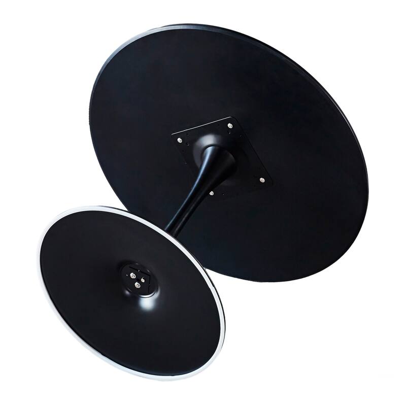 Round Dining Table for 2-4 People, Circle Kitchen Table with MDF Top & Metal Base, Mid-Century Leisure Table, Coffee Table