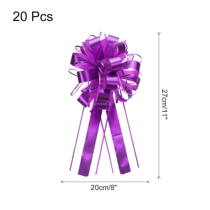 20pcs 11" Large Pull Bow Metallic Gift Wrapping Bows Ribbon - Deep Purple