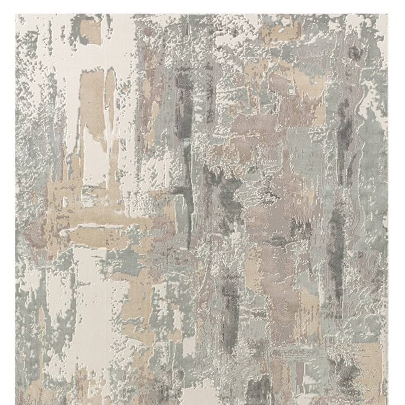 HomeRoots Abstract Modern Runner Area Rug - 96.00 in. x 29.00 in. x 0.26 in.