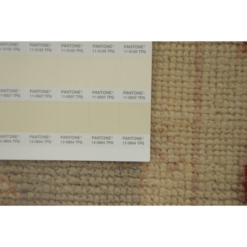 Hand Knotted Oriental 100% Wool Carpet Transitional Floral Green Oushak Area Rug - 6' 11'' X 4' 1''