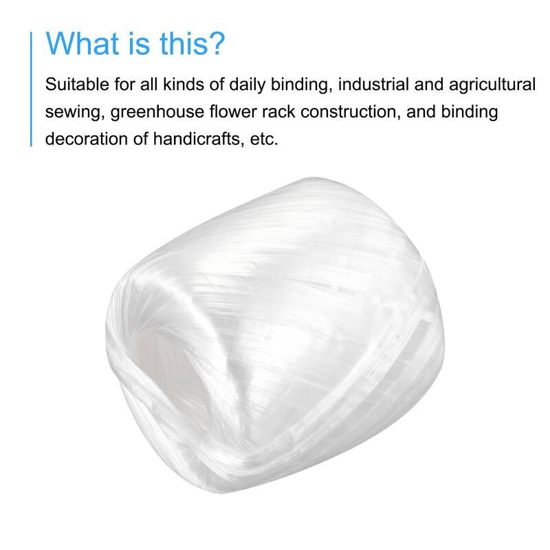 Polyester Nylon Plastic Rope Twine Bundled for Packing ,100m White 2Pcs
