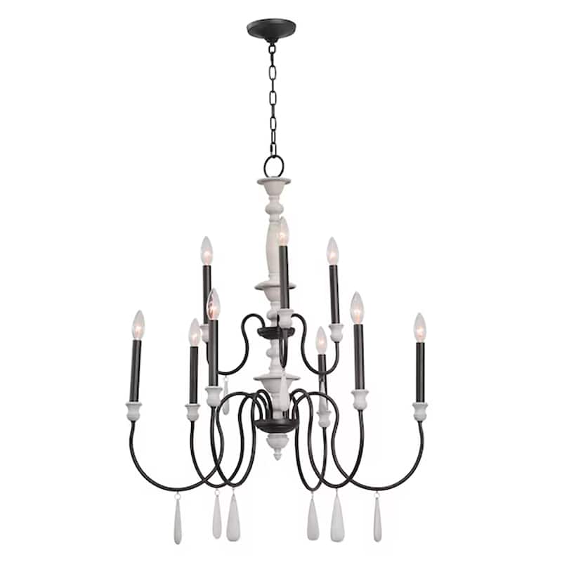Brownell 17-inch Wide 3-Light Chandelier in Anvil Iron - 30in W x 30in D x 33in H