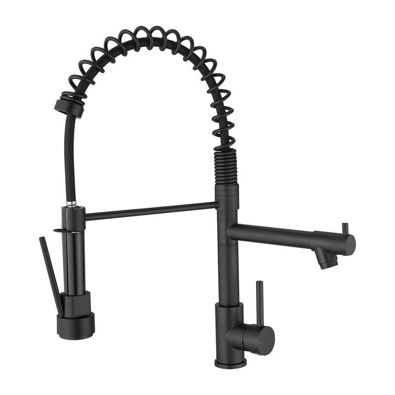 Single-Handle Pull Down Sprayer Kitchen Faucet in Black