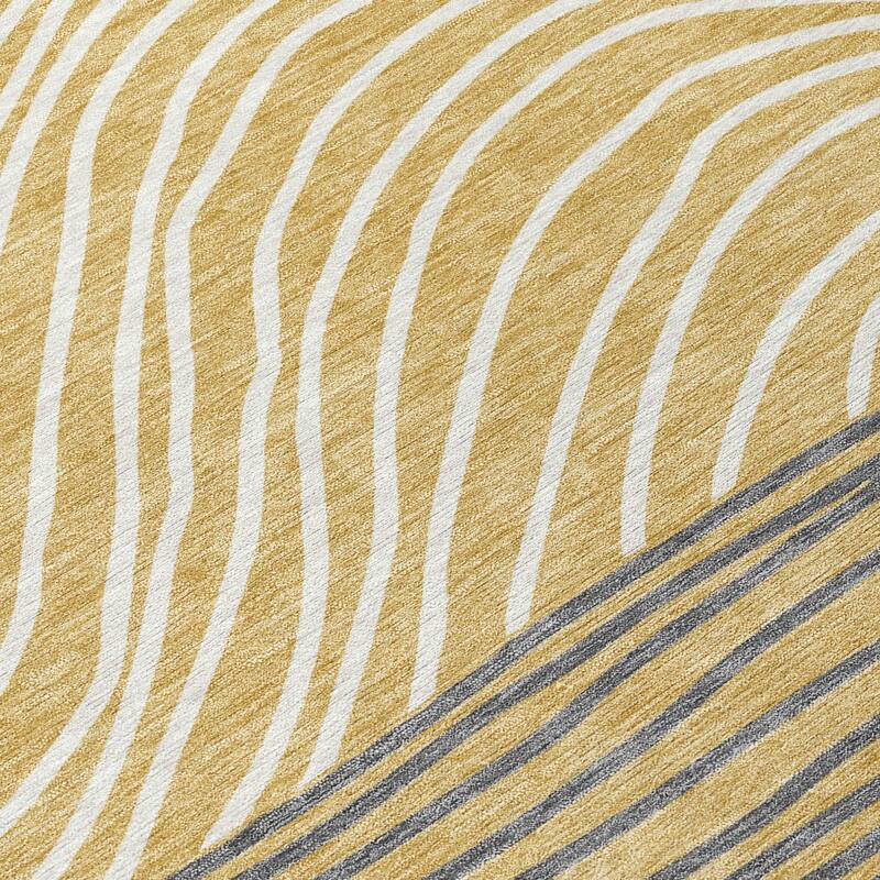 Machine Washable Indoor/ Outdoor Modern Arches Chantille Rug