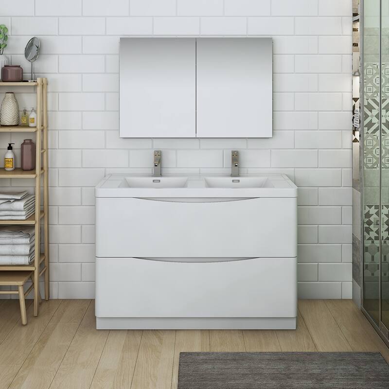 Fresca Tuscany 48" Free Standing Double Basin Vanity Set with Acrylic