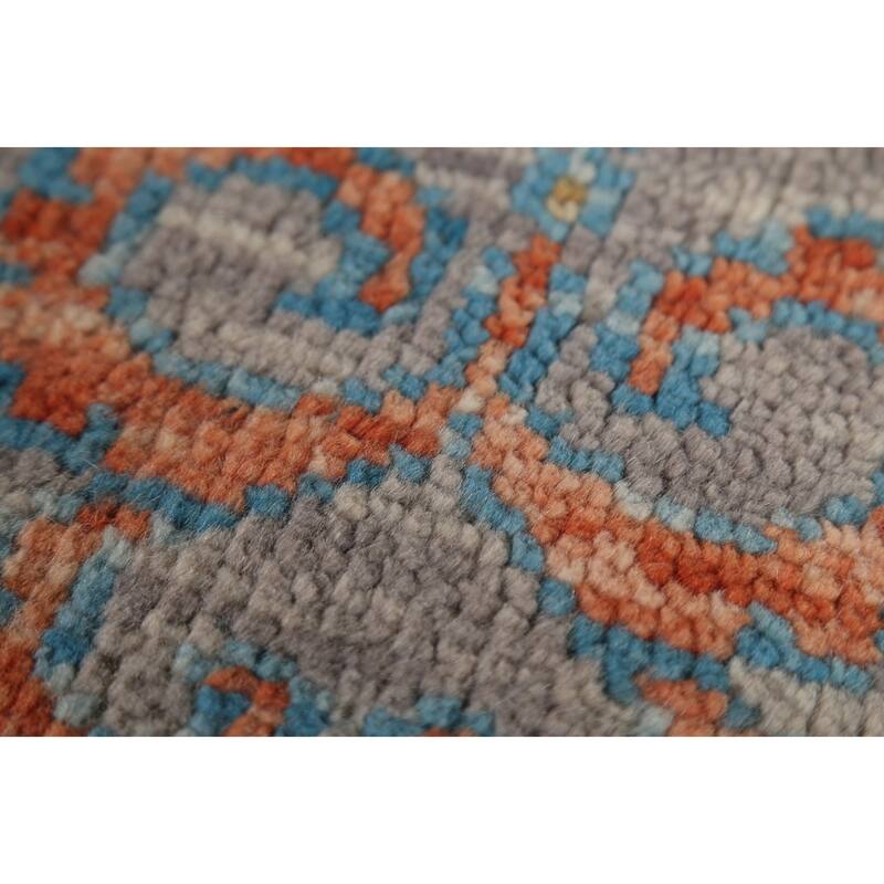 Floral Oushak Indian Area Rug Hand-Knotted Wool Carpet - 8'9" x 12'1"