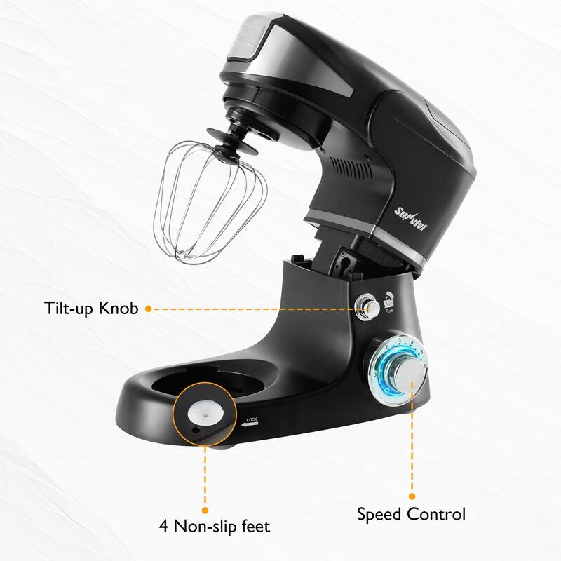 3-in-1 Kitchen Mixer: Stand Mixer, Food Processor & Blender with 6 Speeds and 6.5 Qt Bowl