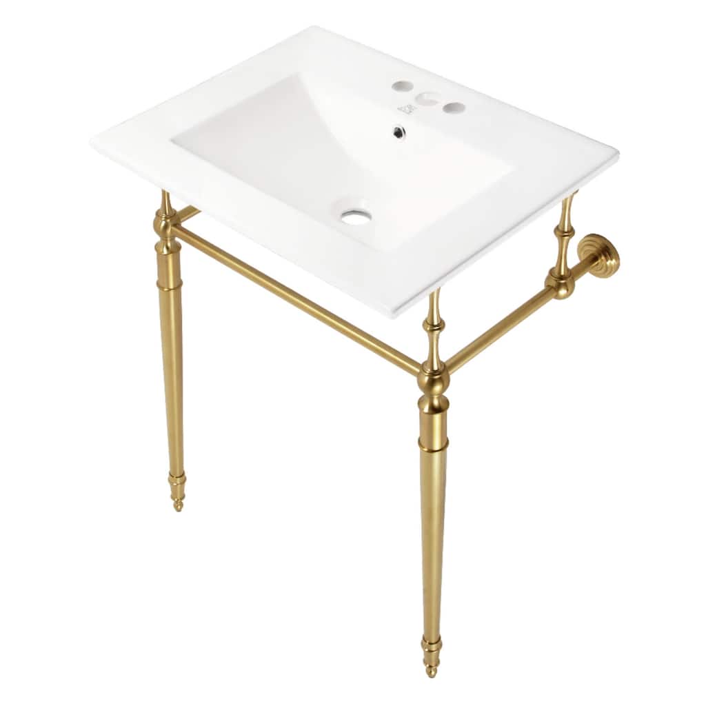 Kingston Brass KVPB24187W4 Edwardian 24" Single Basin Console Sink Set