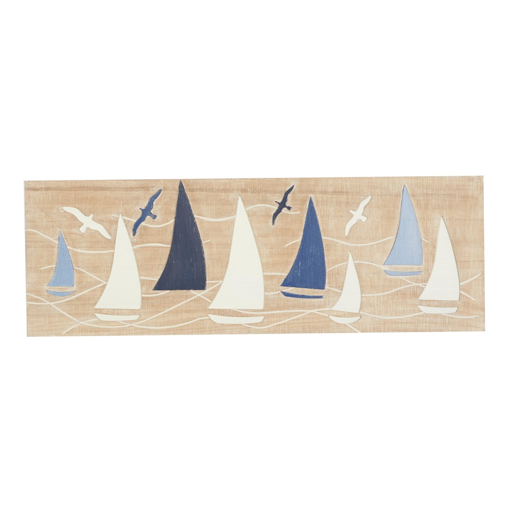 Wood Sail Boat Home Wall Decor - Brown - Roche River Decor