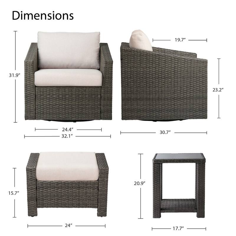 Oakley Outdoor Wicker Patio Furniture Swivel Chair