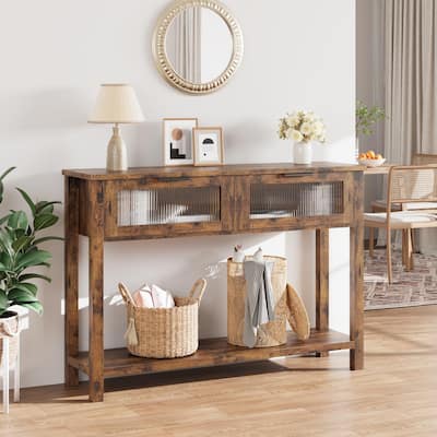 Entryway Table with 2 Glass Drawers