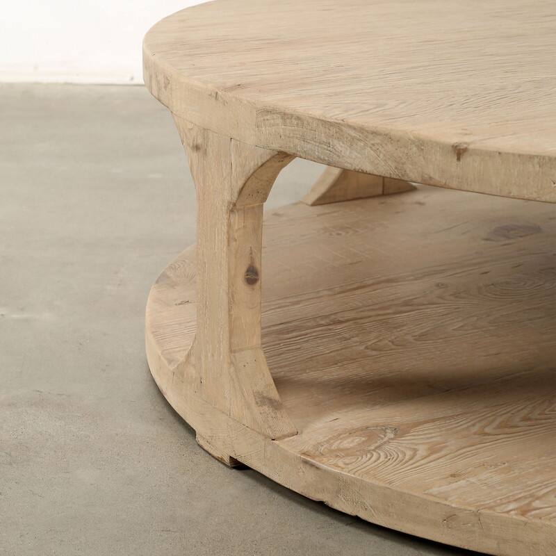 Wooden Round Coffee Table with Storage Approx. 48 inches