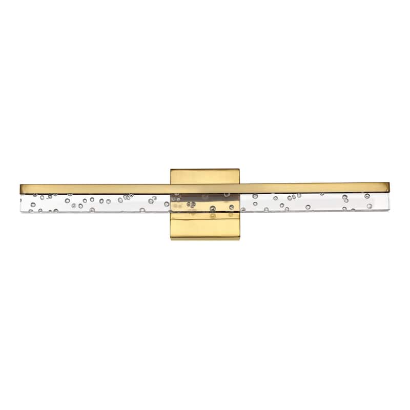 Baxter 22" 1-Light Modern Contemporary 360-Degree Rotatable Iron/Seeded Acrylic Integrated LED Vanity Light, by JONATHAN Y