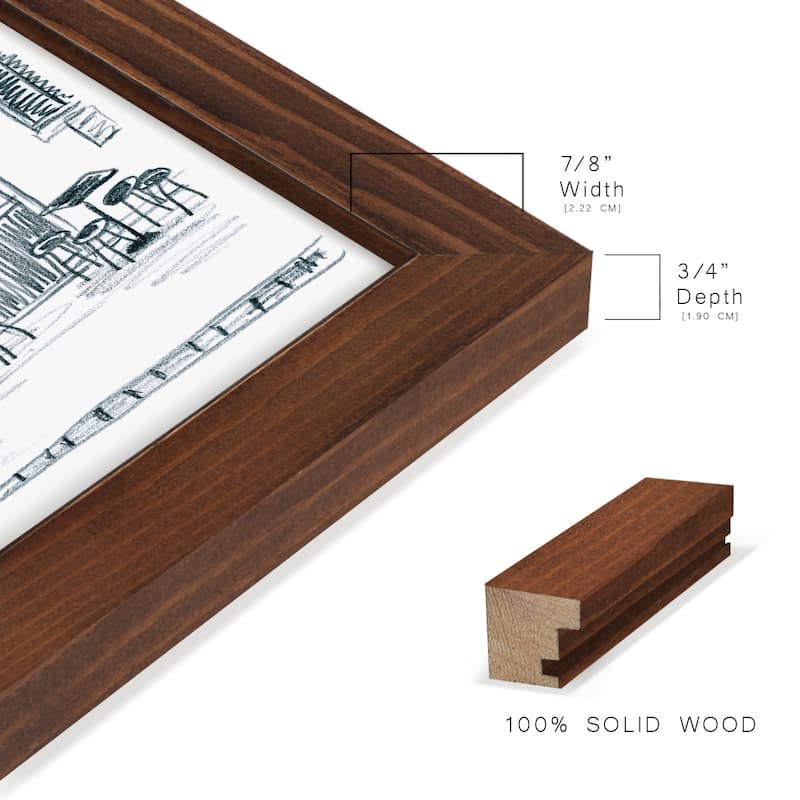 Italian Street Sketch II -Framed Print w/glass-Cherry Red