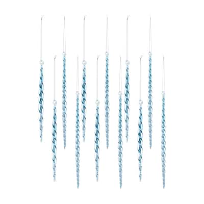 Glass Icicle Ornament (Set of 12)