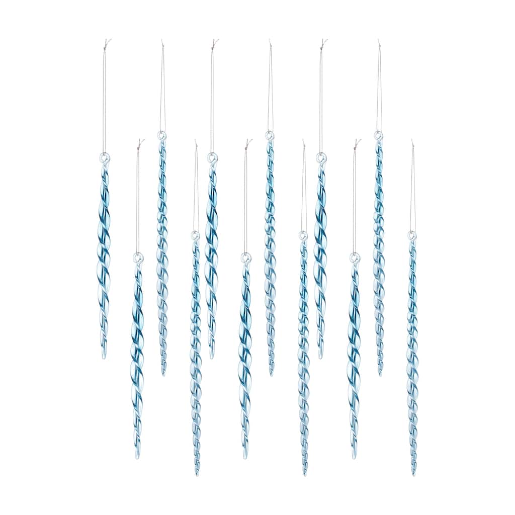 Glass Icicle Ornament (Set of 12)
