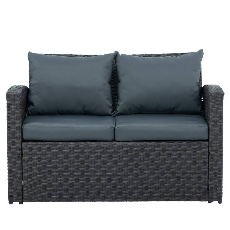 Outdoor Wicker Weaving Conversation Combo Set of 4