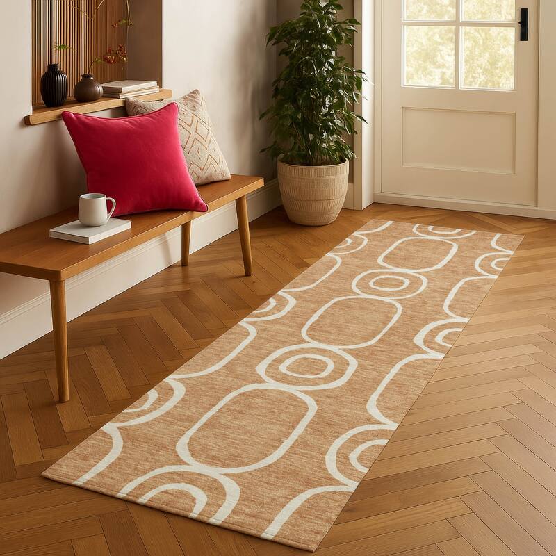 Machine Washable Indoor/ Outdoor Modern Vibe Chantille Rug