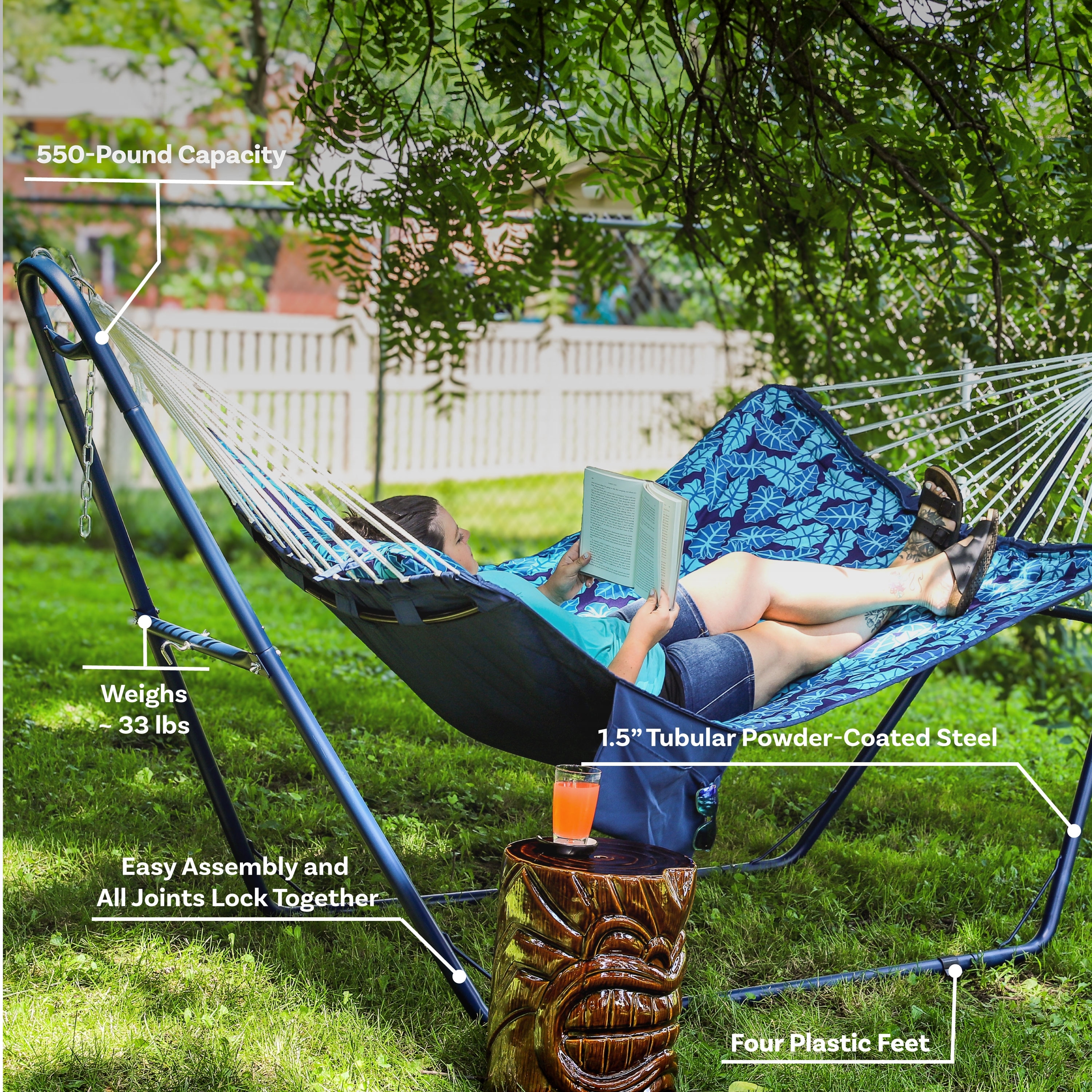 Hammock Stands Heavy Duty Steel Hammock Stand 550lb Capacity