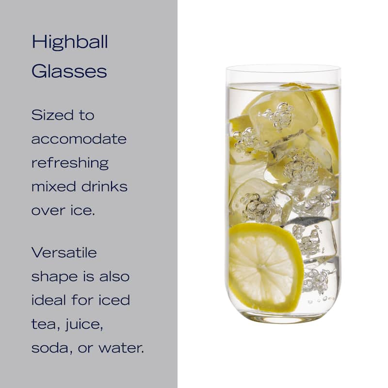 Mikasa Upton Set of 4 Highball Glasses, 17 Oz