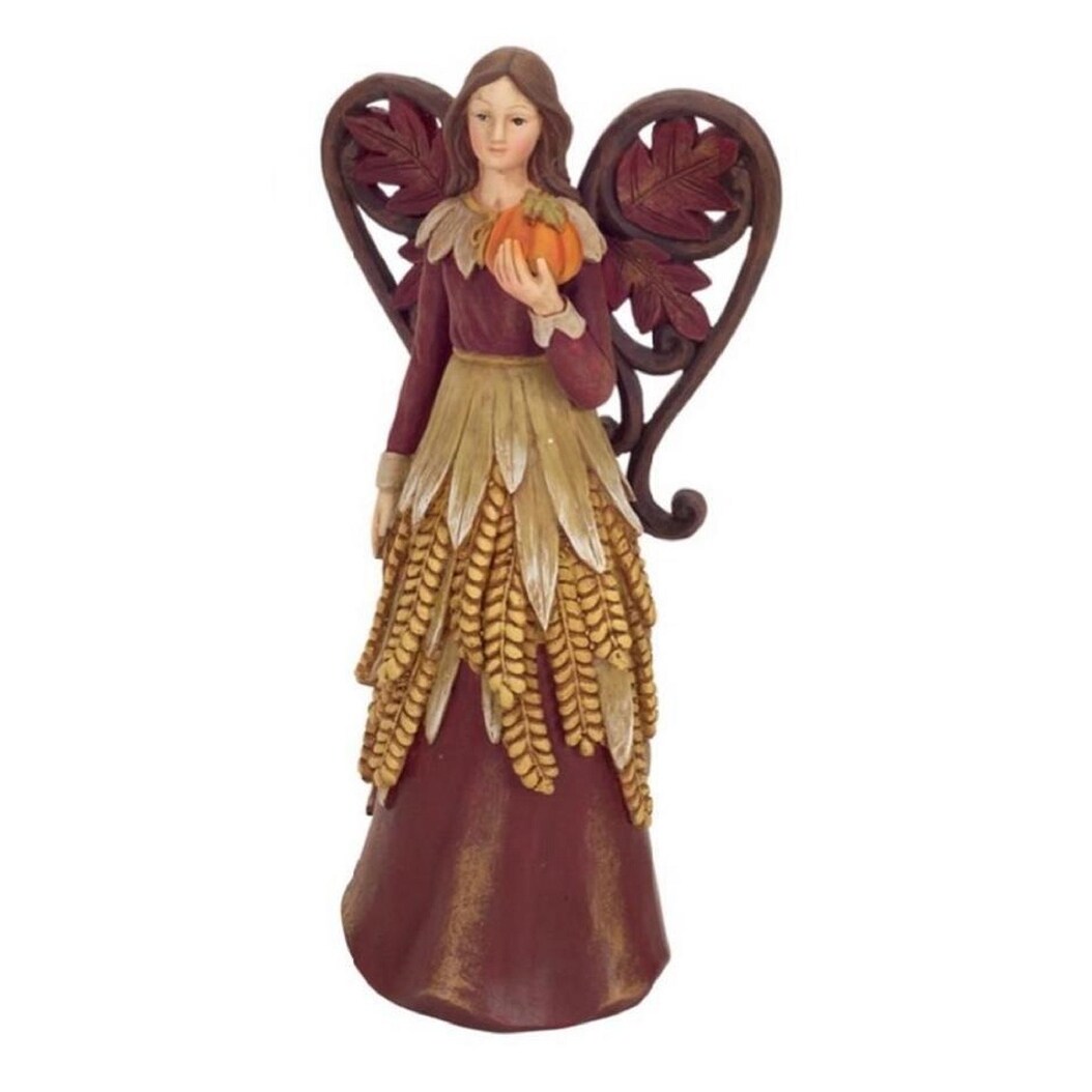 Shop 10 Burgundy And Brown Autumn Harvest Angel With Pumpkin
