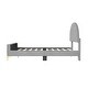 preview thumbnail 7 of 7, Grey Full Size Upholstered Platform Bed with Classic Semi-circle Shaped Headboard and Metal Legs