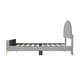 preview thumbnail 6 of 8, Velvet Full Platform Frame Bed Semi-Circle Headboard