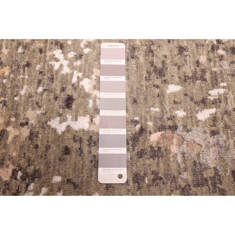 ECARPETGALLERY Hand-knotted Legacy Grey Silk, Wool Rug - 2'8 x 10'3