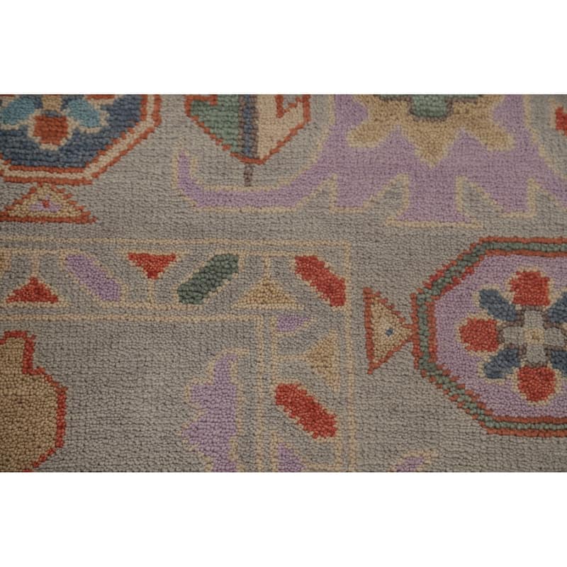 Oushak Area Rug Handmade Transitional Grey Wool Carpet - 7'10"x 9'11"