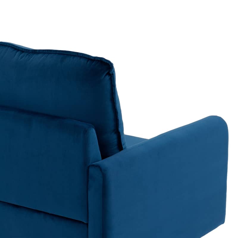 Velvet Loveseat Sofa With Wood Legs
