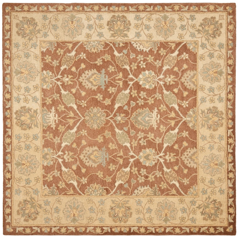 SAFAVIEH Handmade Antiquity Gigja Traditional Oriental Wool Rug - 8' Square - Brown/Taupe