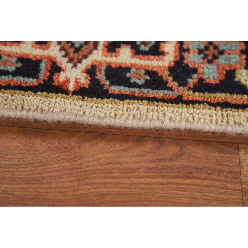Heriz Serapi Indian Runner Ivory Rug Wool Hand-knotted - 2'7" x 10'1"
