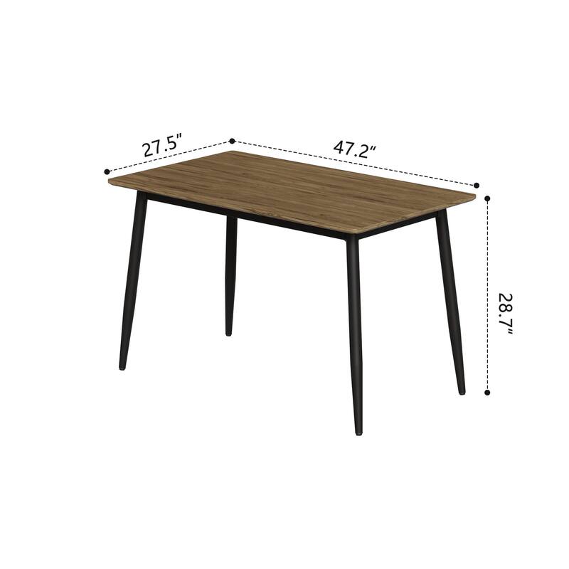 5-Piece Dining Table Set with Soft Velvet Chairs & Wood Grain Tabletop, Kitchen Dining Table, Easy to Clean