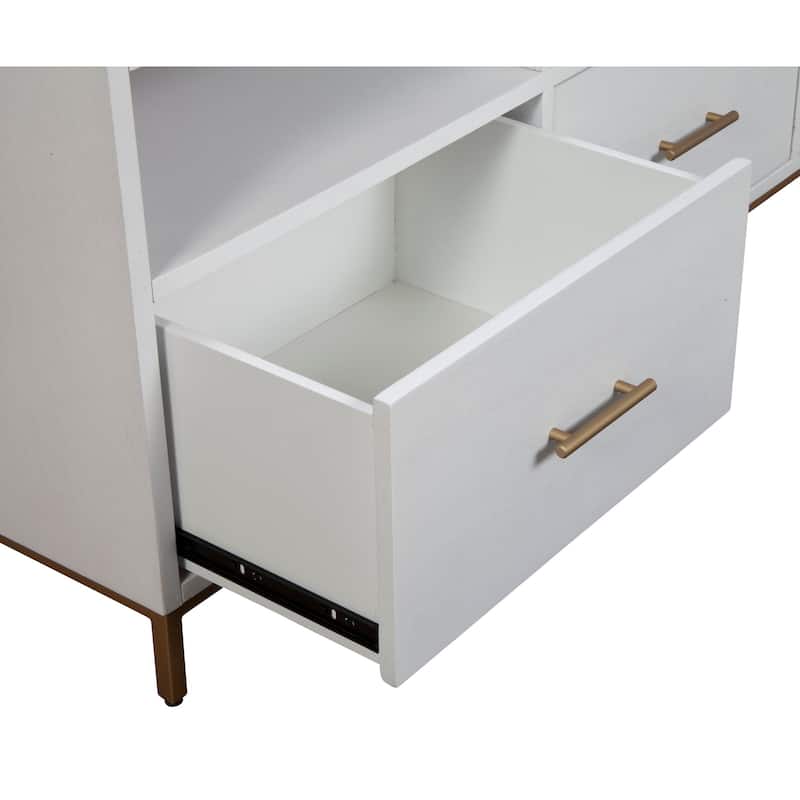 Alpine Furniture Madelyn Wood TV Console in White