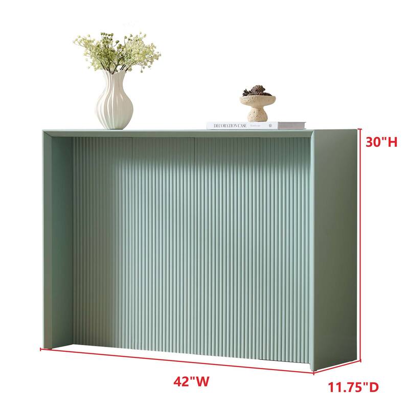 Lira Contemporary Wood Ripple Front Console Table