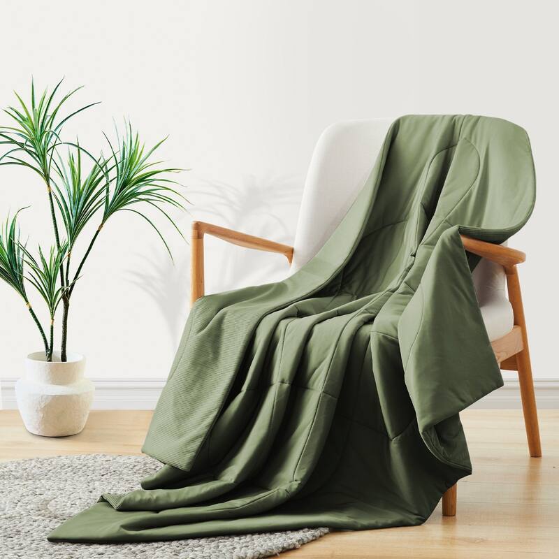 Lightweight Breathable Cooling Waffle Reversible Summer Blanket, Dual-side Cool Touch Comforter