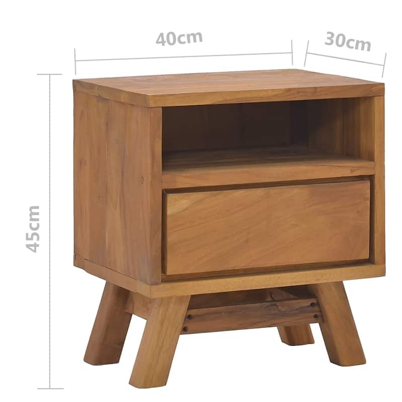 vidaXL Bedside Cabinet 15.7"x11.8"x17.7" Solid Teak Wood