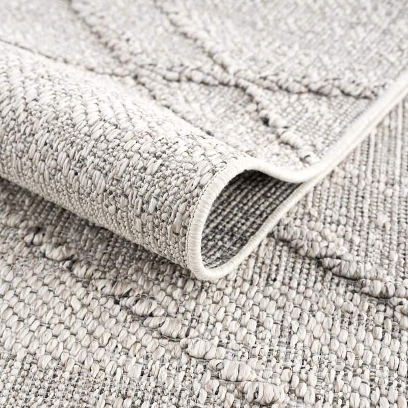 Hauteloom Butch Living Room, Bedroom Patio Outdoor Area Rug - Farmhouse - Taupe,Beige - 2' x 3'