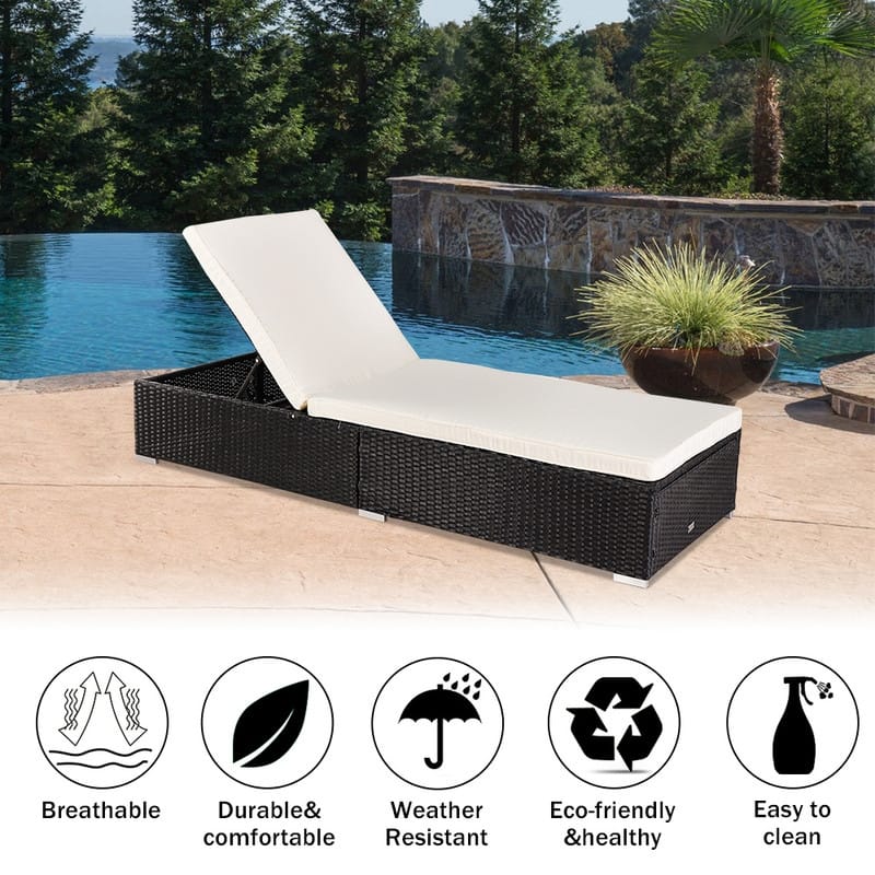 Patio Leisure Rattan Furniture Pool Bed / Chaise (Single Sheet)
