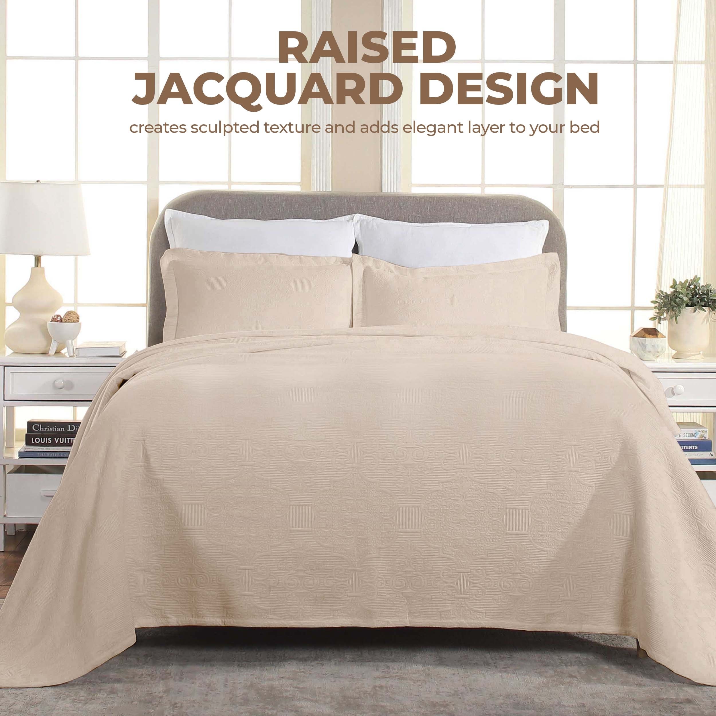Superior Florin Jacquard Scrolling Medallion Cotton Bedspread Set - Picture 68 of 120