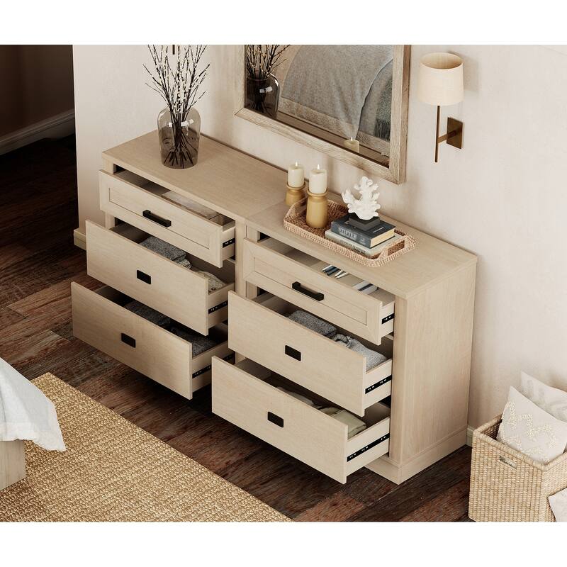 WAMPAT Mid Century Modern Dresser, 31.9" Tall Storage Cabinet with Drawers