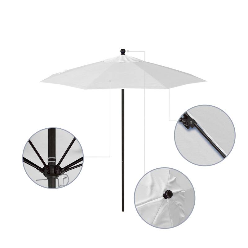California Umbrella 7.5' Venture Series Patio Umbrella, Bronze Aluminum Pole Fiberglass Ribs Push Lift, Sunbrella Cilantro