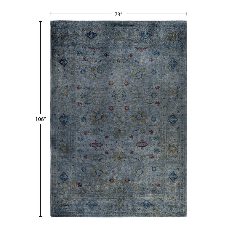 Overdyed One-of-a-Kind Hand-Knotted Area Rug - Gray - 6' 1" x 8' 10"